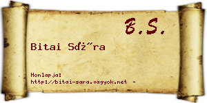 Bitai Sára névjegykártya