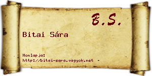 Bitai Sára névjegykártya